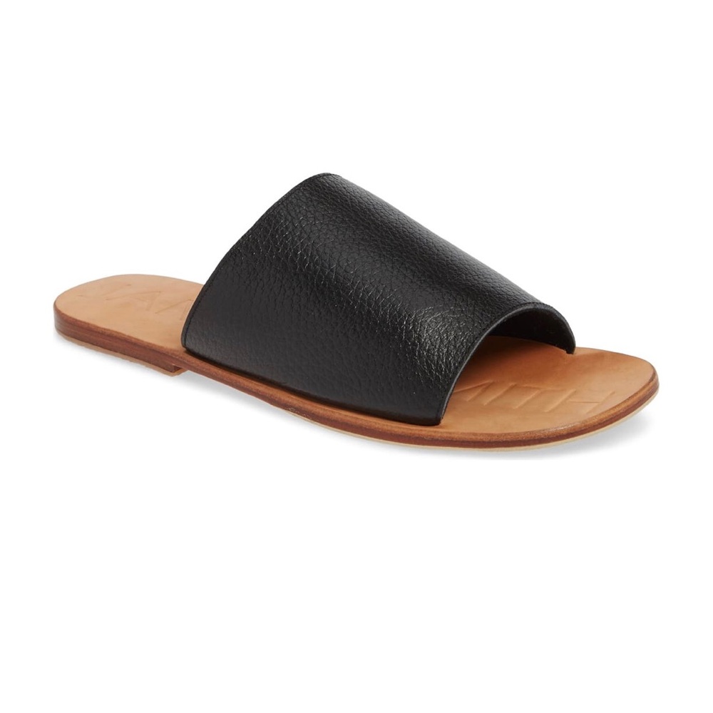 James Smith black/tan slides